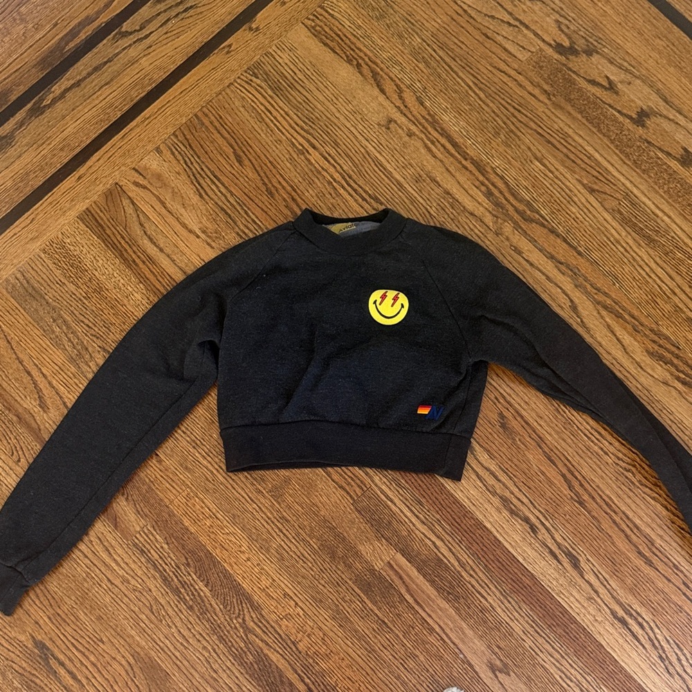 Aviator nation xs Cropped Sweatshirt with Smile Patch